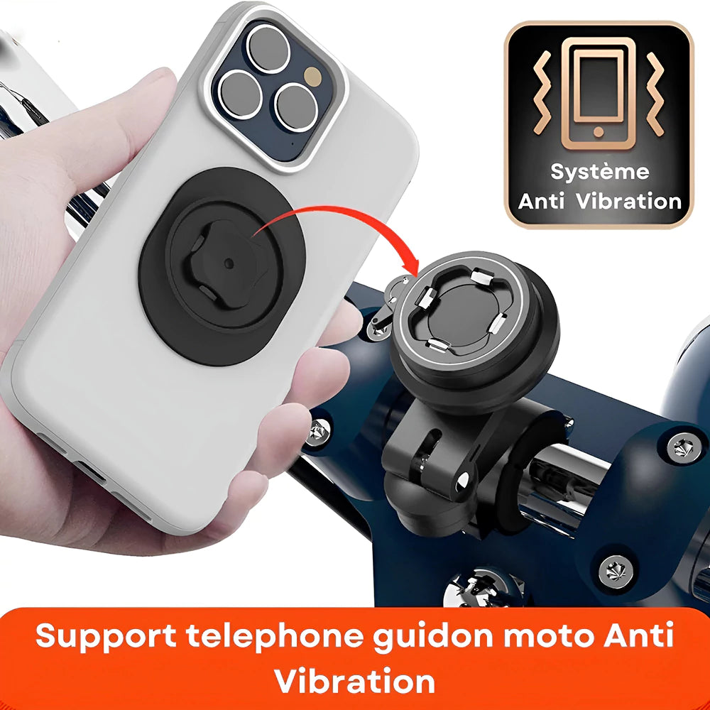 Support telephone moto, smartphone anti-vibración, voiture